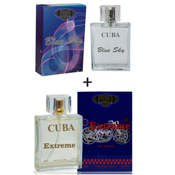 Kit 2 Perfumes Cuba 100ml Cada Blue Sky + Extreme