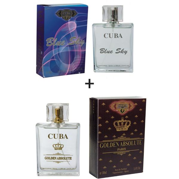 Kit 2 Perfumes Cuba 100ml Cada Blue Sky + Golden Absolute