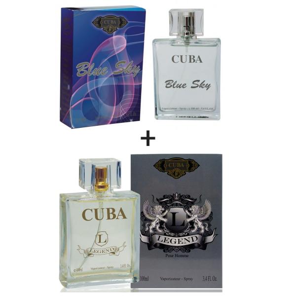 Kit 2 Perfumes Cuba 100ml Cada Blue Sky + Legend
