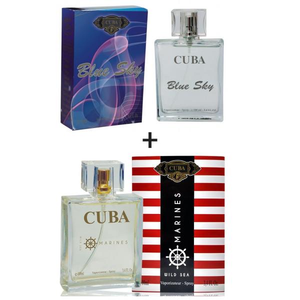 Kit 2 Perfumes Cuba 100ml Cada Blue Sky + Marines