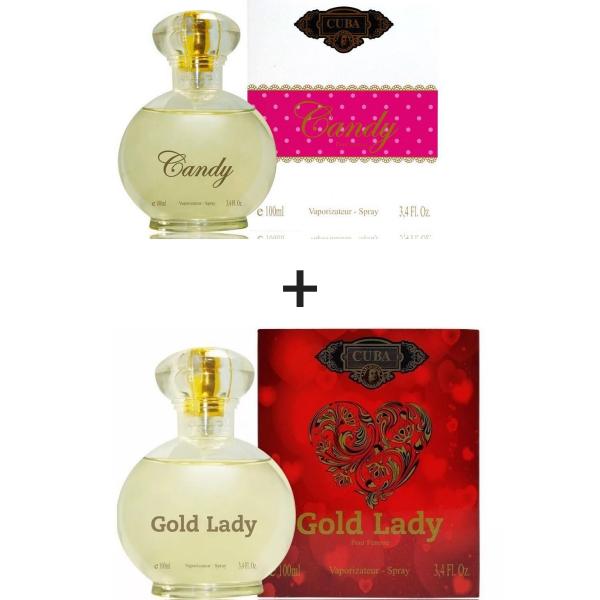 Kit 2 Perfumes Cuba 100ml Cada Candy + Gold Lady