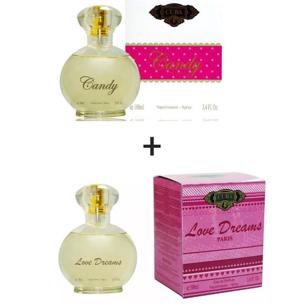 Kit 2 Perfumes Cuba 100ml Cada Candy + Love Dreams