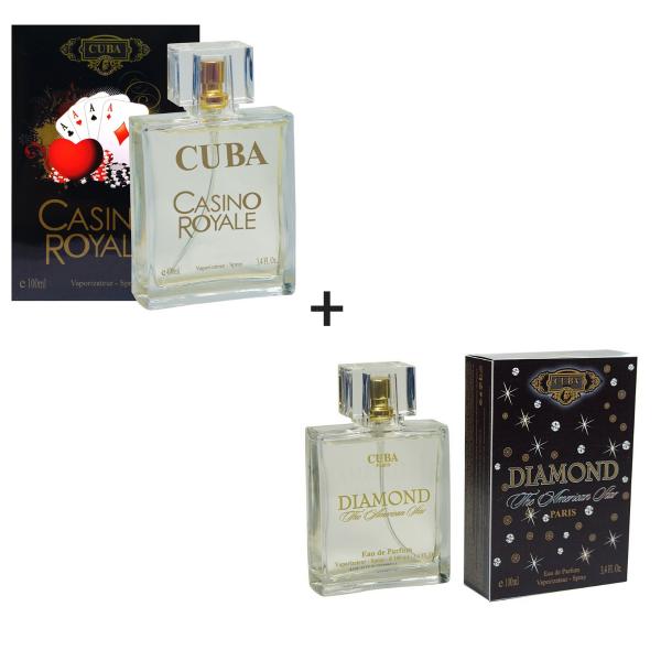 Kit 2 Perfumes Cuba 100ml Cada Casino Royale + Diamond