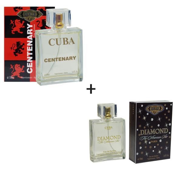 Kit 2 Perfumes Cuba 100ml Cada Centenary + Diamond