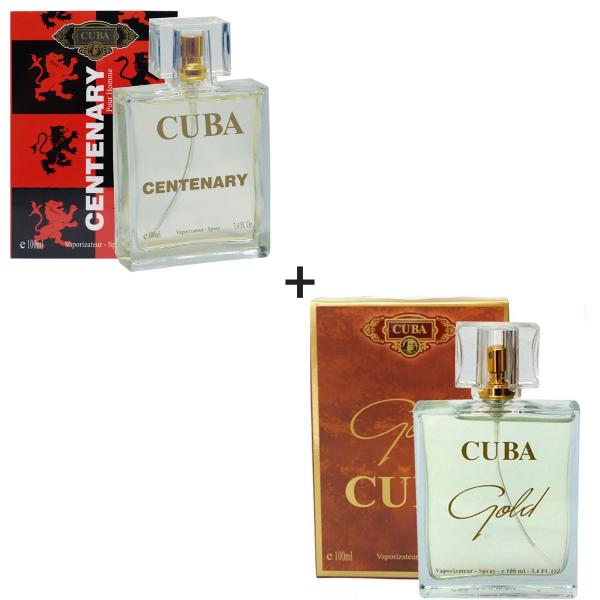 Kit 2 Perfumes Cuba 100ml Cada Centenary + Gold