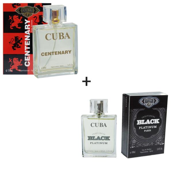 Kit 2 Perfumes Cuba 100ml Cada Centenary + Individual Black