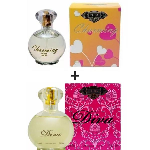Kit 2 Perfumes Cuba 100ml Cada Charminng + Diva