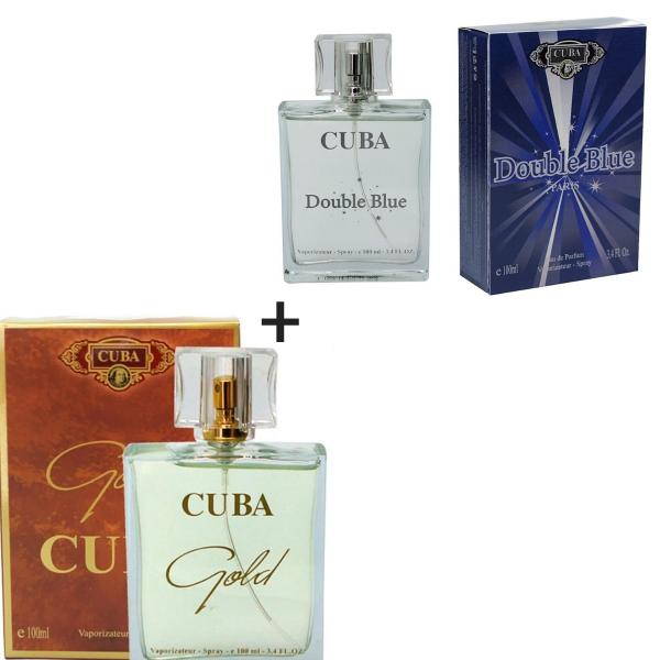 Kit 2 Perfumes Cuba 100ml Cada Cuba Double Bleu + Gold