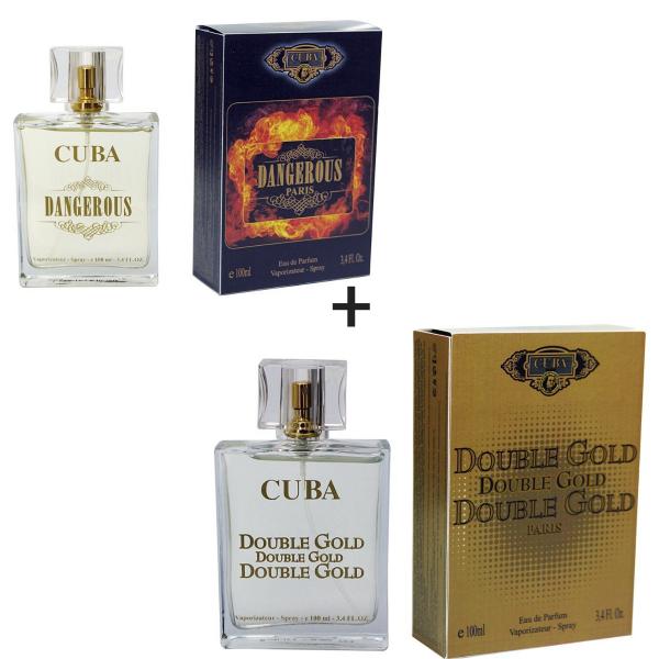 Kit 2 Perfumes Cuba 100ml Cada Dangerous + Double Gold