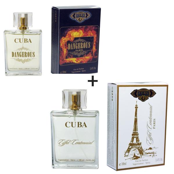 Kit 2 Perfumes Cuba 100ml Cada Dangerous + Eiffel Centennial