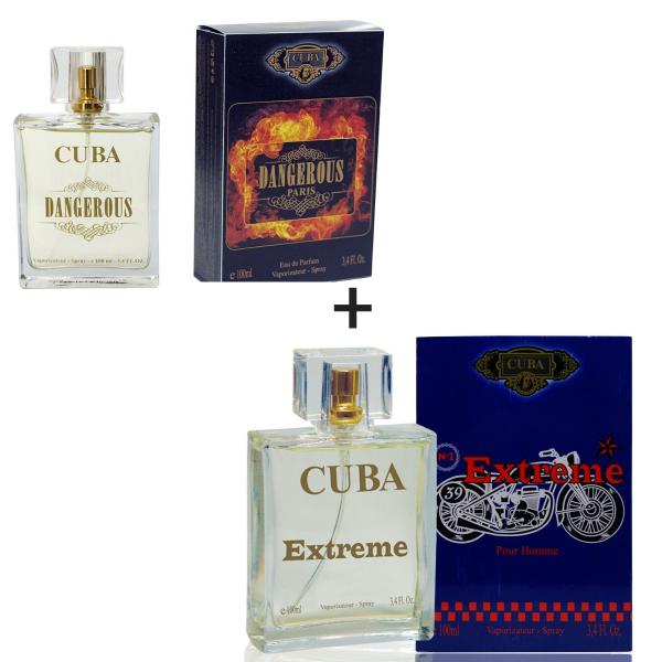 Kit 2 Perfumes Cuba 100ml Cada Dangerous + Extreme