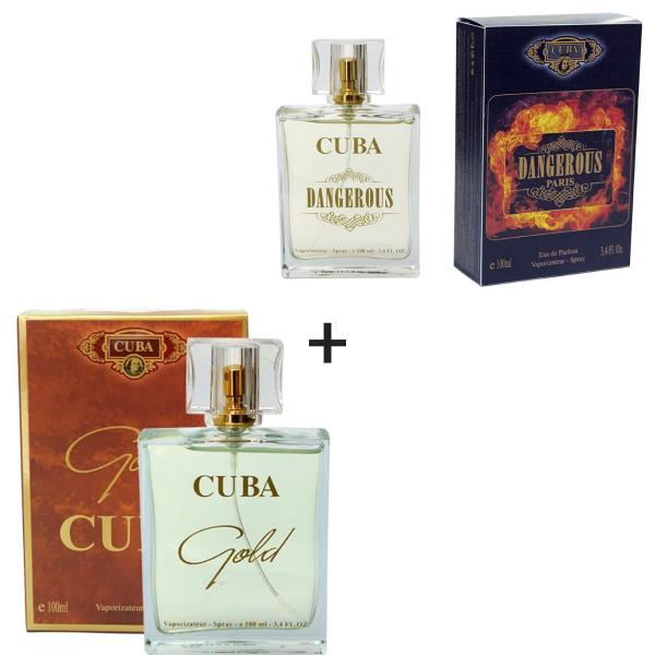 Kit 2 Perfumes Cuba 100ml Cada Dangerous + Gold