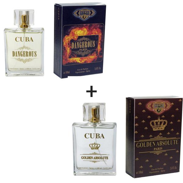 Kit 2 Perfumes Cuba 100ml Cada Dangerous + Golden Absolute