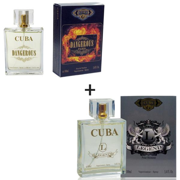 Kit 2 Perfumes Cuba 100ml Cada Dangerous + Legend