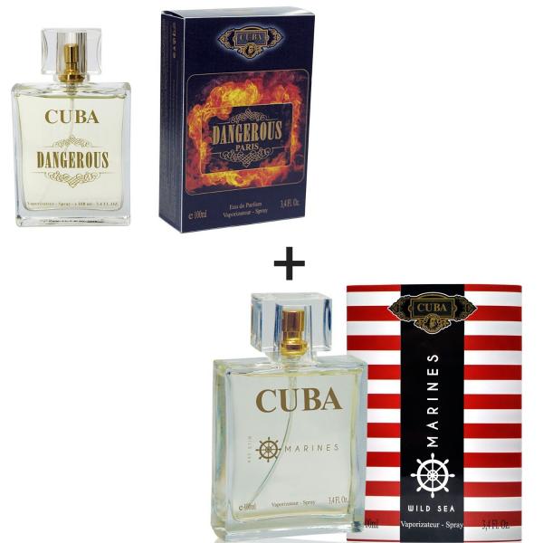 Kit 2 Perfumes Cuba 100ml Cada Dangerous + Marines