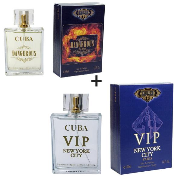 Kit 2 Perfumes Cuba 100ml Cada Dangerous + Vip New York