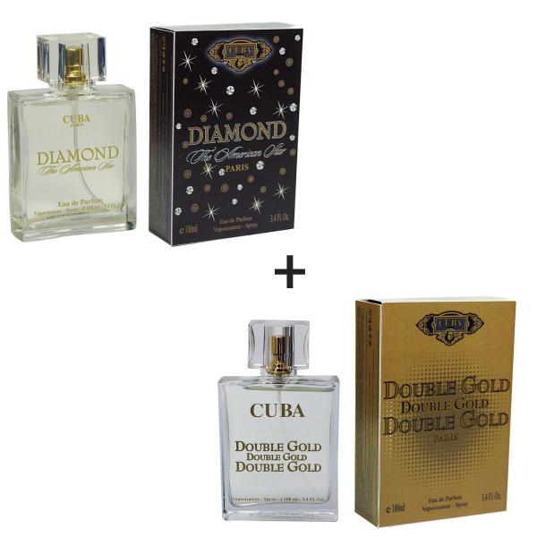 Kit 2 Perfumes Cuba 100ml Cada Diamond + Double Gold