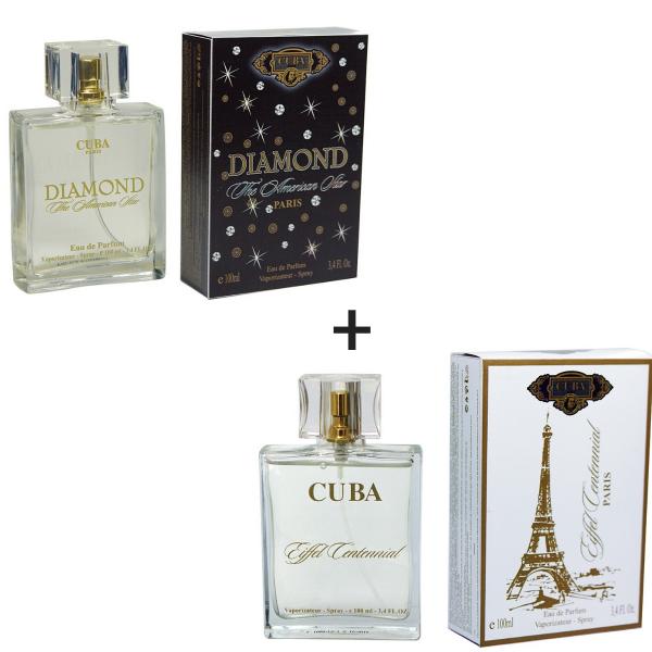 Kit 2 Perfumes Cuba 100ml Cada Diamond + Eiffel Centennial