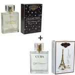 Kit 2 Perfumes Cuba 100ml cada | Diamond + Eiffel Centennial