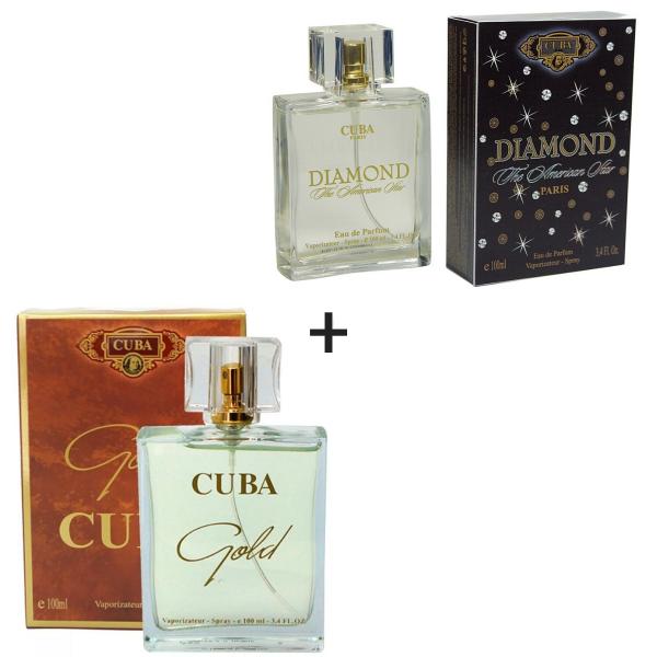 Kit 2 Perfumes Cuba 100ml Cada Diamond + Gold