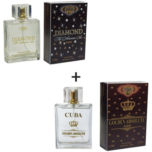 Kit 2 Perfumes Cuba 100ml Cada Diamond + Golden Absolute