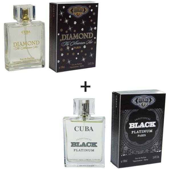 Kit 2 Perfumes Cuba 100ml Cada Diamond + Indiviual Black