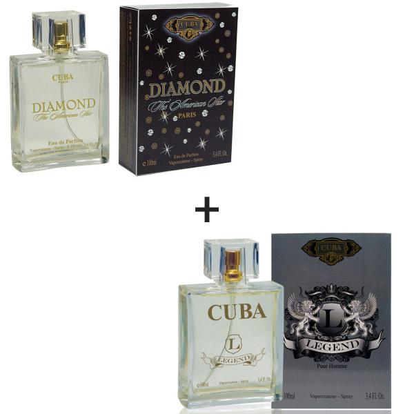 Kit 2 Perfumes Cuba 100ml Cada Diamond + Legend