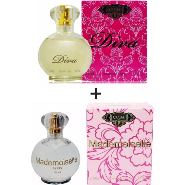 Kit 2 Perfumes Cuba 100ml Cada Diva + Mademoiselle