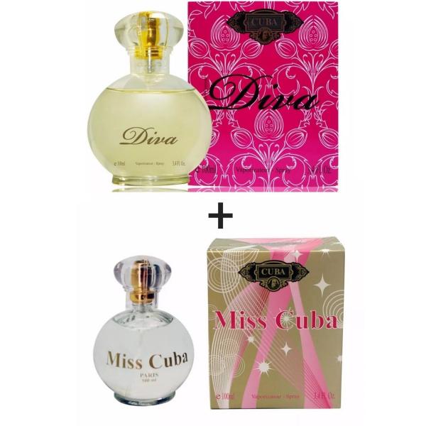 Kit 2 Perfumes Cuba 100ml Cada Diva + Miss Cuba
