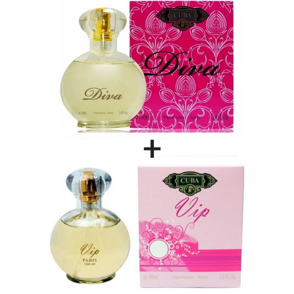 Kit 2 Perfumes Cuba 100ml Cada Diva + Vip
