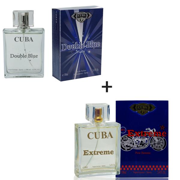 Kit 2 Perfumes Cuba 100ml Cada Double Bleu + Extreme