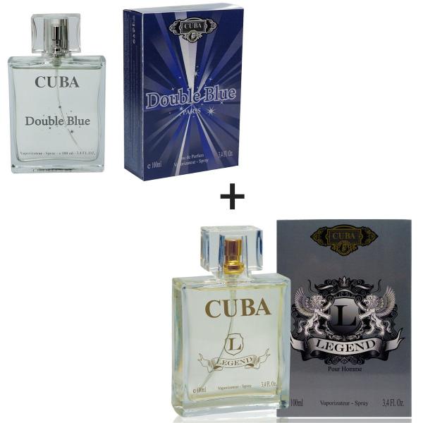 Kit 2 Perfumes Cuba 100ml Cada Double Bleu + Legend