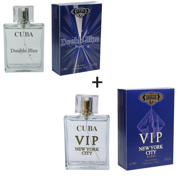 Kit 2 Perfumes Cuba 100ml Cada Double Bleu + Vip New York