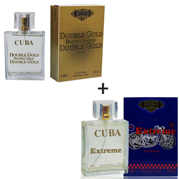 Kit 2 Perfumes Cuba 100ml Cada Double Gold + Extreme