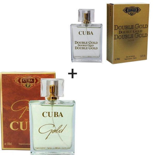 Kit 2 Perfumes Cuba 100ml Cada Double Gold + Gold
