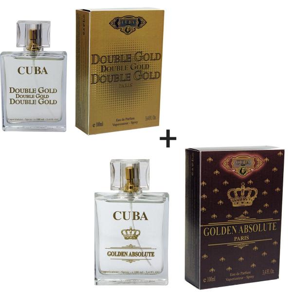 Kit 2 Perfumes Cuba 100ml Cada Double Gold + Golden Absolute