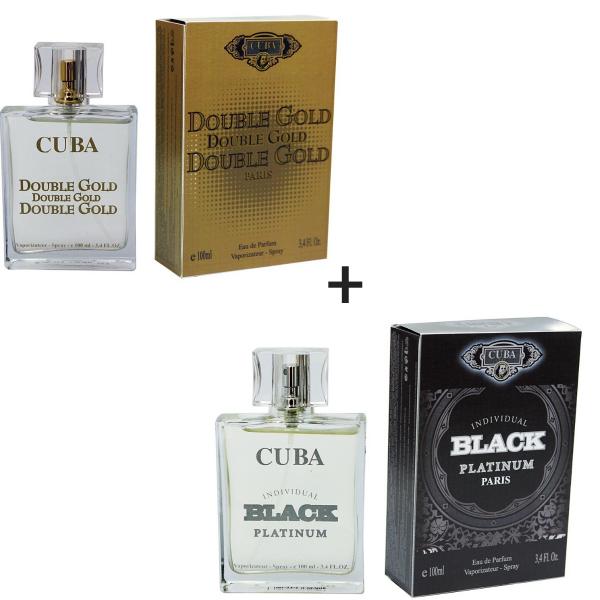 Kit 2 Perfumes Cuba 100ml Cada Double Gold + Individual Black