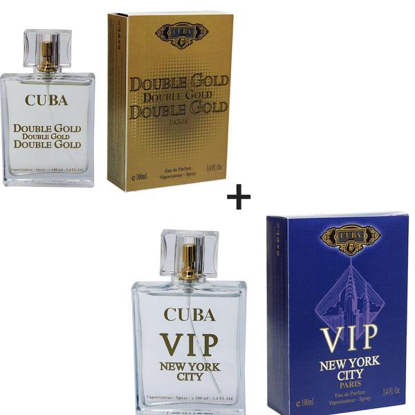 Kit 2 Perfumes Cuba 100ml Cada Double Gold + Vip New York