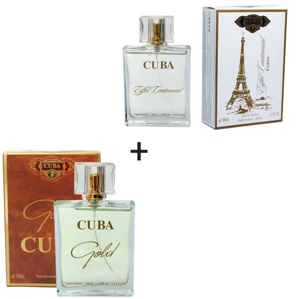 Kit 2 Perfumes Cuba 100ml Cada Eiffel Centennial + Gold