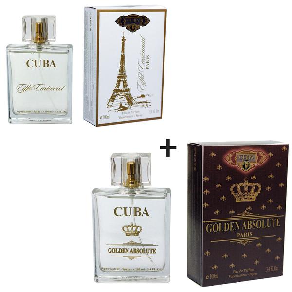 Kit 2 Perfumes Cuba 100ml Cada Eiffel Centennial + Golden Absolute