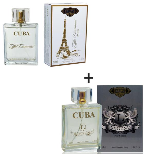 Kit 2 Perfumes Cuba 100ml Cada Eiffel Centennial + Legend