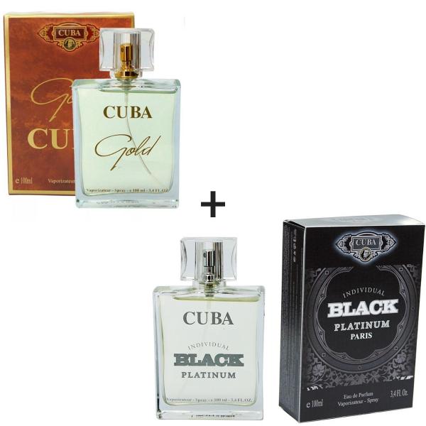 Kit 2 Perfumes Cuba 100ml Cada Gold + Individual Black