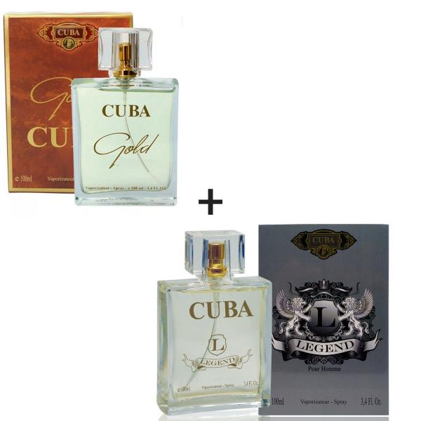 Kit 2 Perfumes Cuba 100ml Cada Gold + Legend