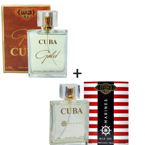 Kit 2 Perfumes Cuba 100ml Cada Gold + Marines