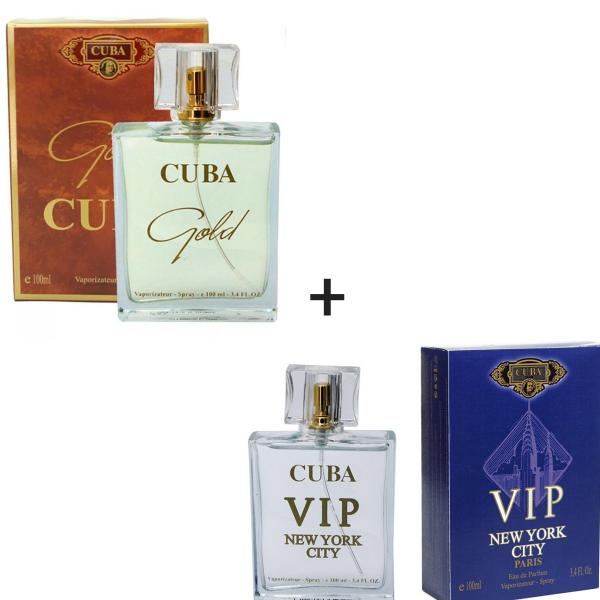 Kit 2 Perfumes Cuba 100ml Cada Gold + Vip New York