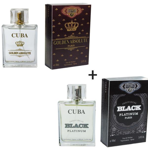 Kit 2 Perfumes Cuba 100ml Cada Golden Absolute + Individual Black
