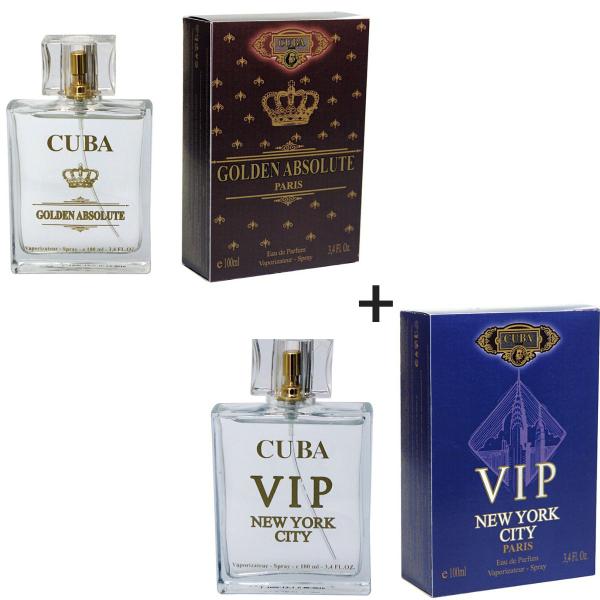 Kit 2 Perfumes Cuba 100ml Cada Golden Absolute + Vip New York