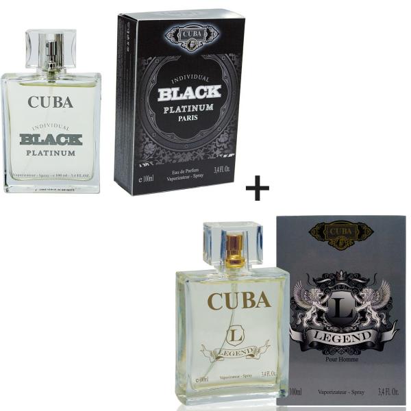 Kit 2 Perfumes Cuba 100ml Cada Individual Black + Legend