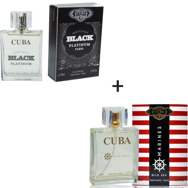 Kit 2 Perfumes Cuba 100ml Cada Individual Black + Marines