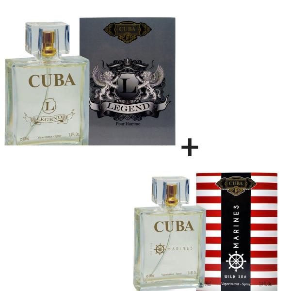 Kit 2 Perfumes Cuba 100ml Cada Legend + Marines